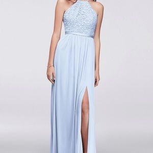 David’s Bridal Open Back Lace and Mesh Bridesmaid dress